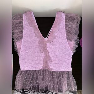 Strut & Bolt Purple Ruffled Shirt